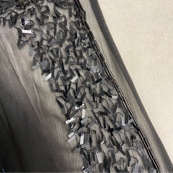 Echo Design Echofloral Bloom Silksquare Black Sheer Cardigan OS Beaded Evening - Picture 8 of 10